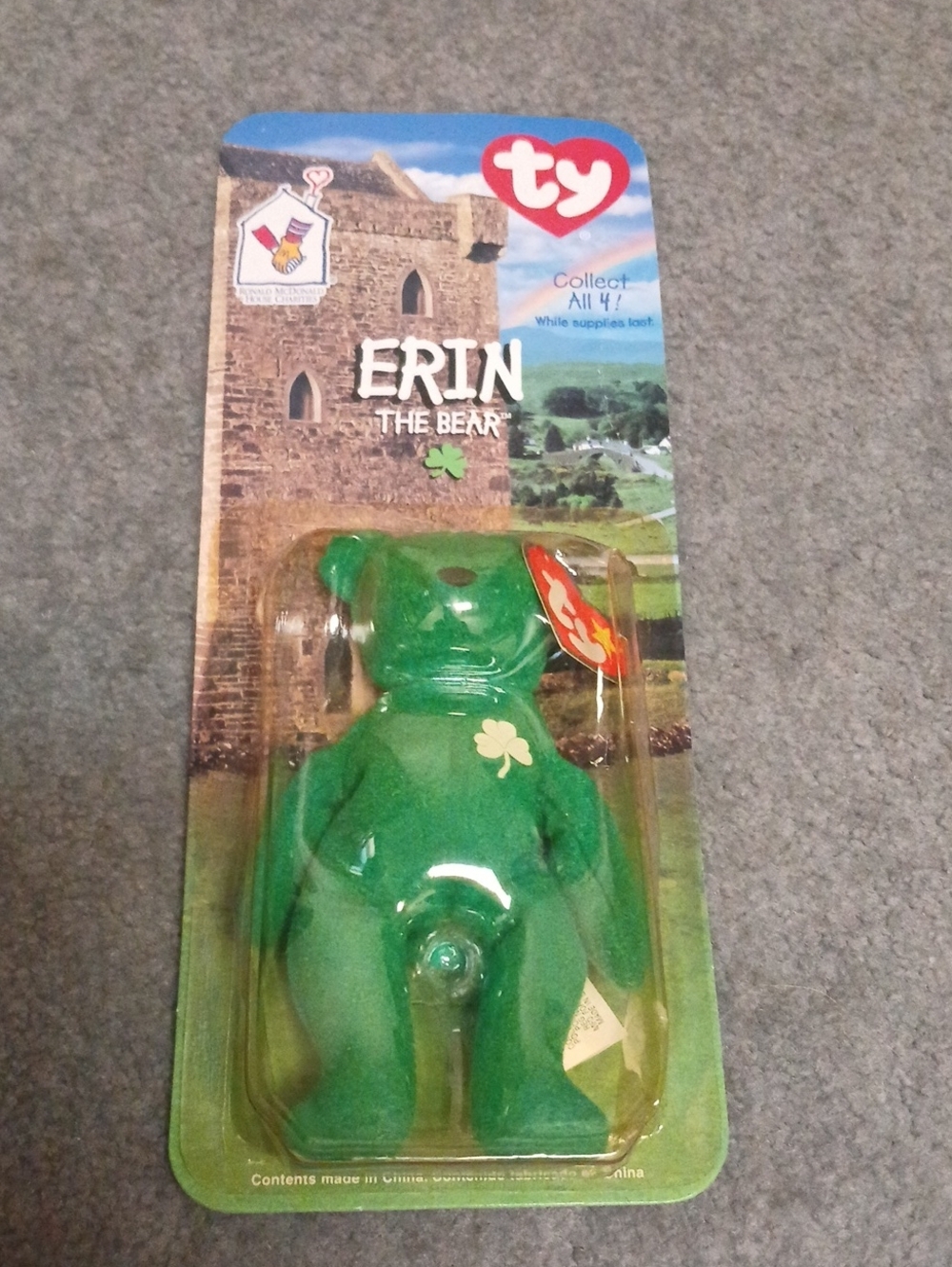Ty Erin the Bear Green Plush Bear with Shamrock